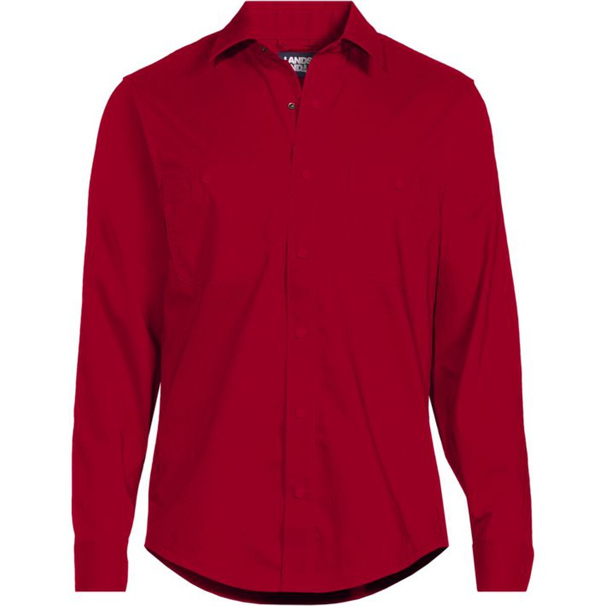 [38] Lands End Unisex Ripstop Long Sleeve Utility Work Shirt